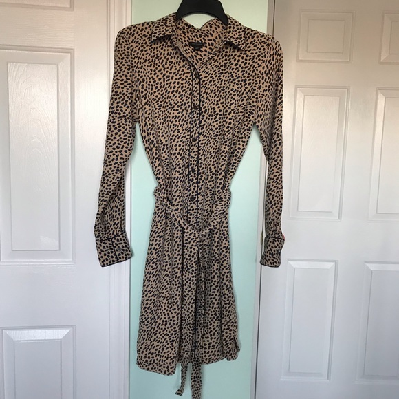 Ann Taylor Leopard-Print Shirt Dress - Picture 2 of 2